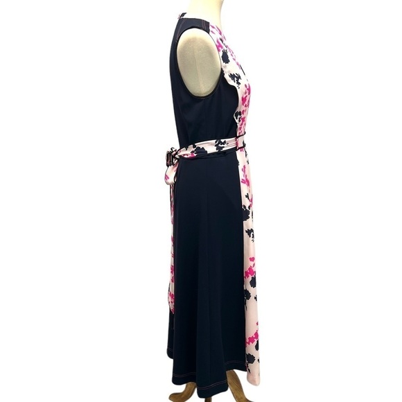 Tanya Taylor Navy Blue Silk Floral Tie Back Maxi Dress Womens 8 - Picture 10 of 15